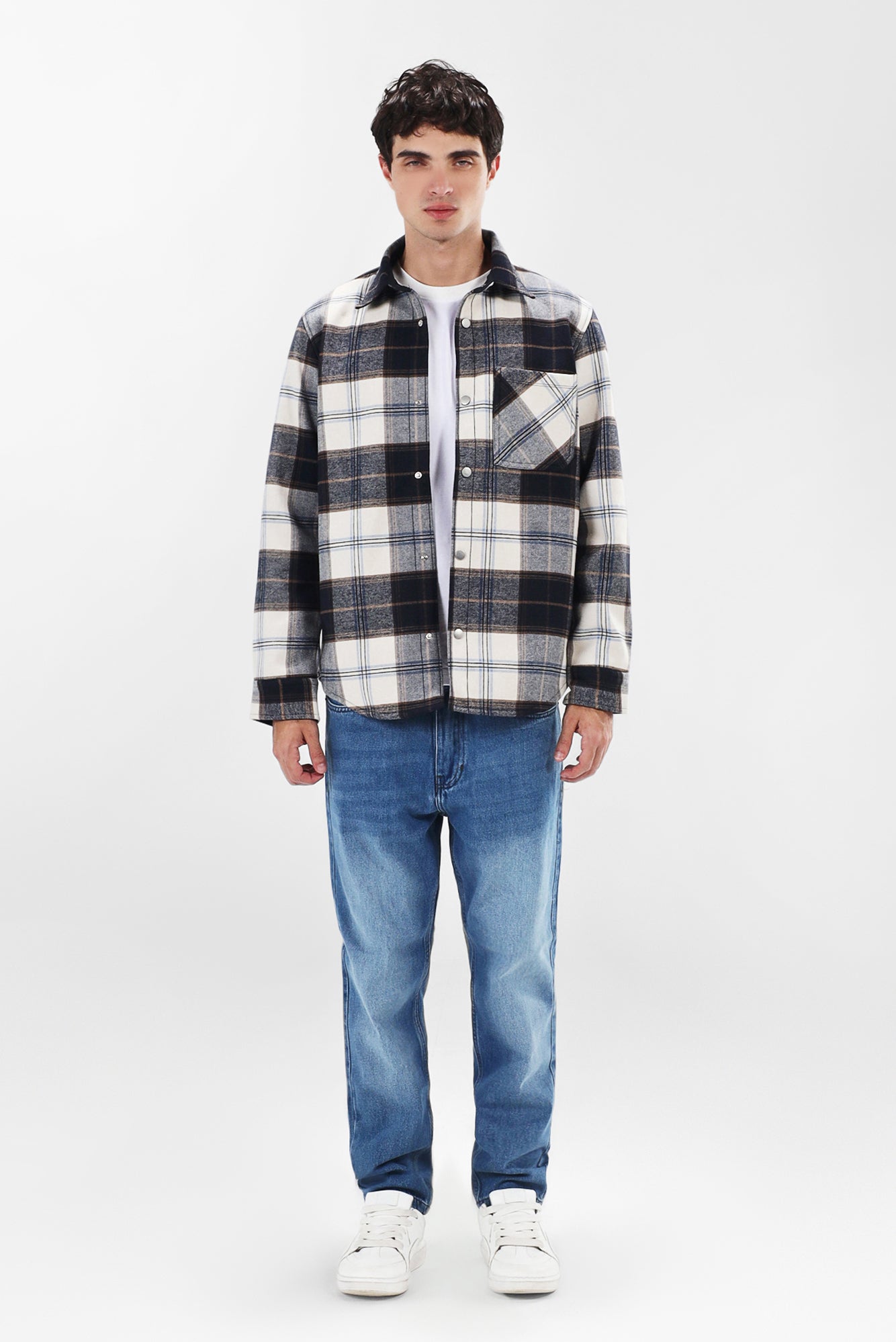 Checked Over Size Shirt