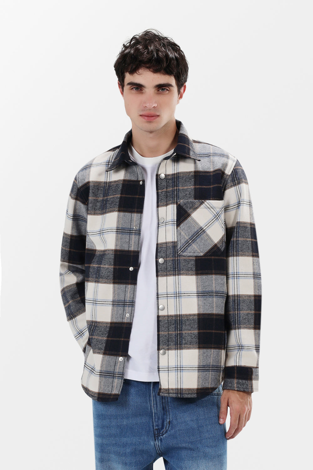 Checked Over Size Shirt