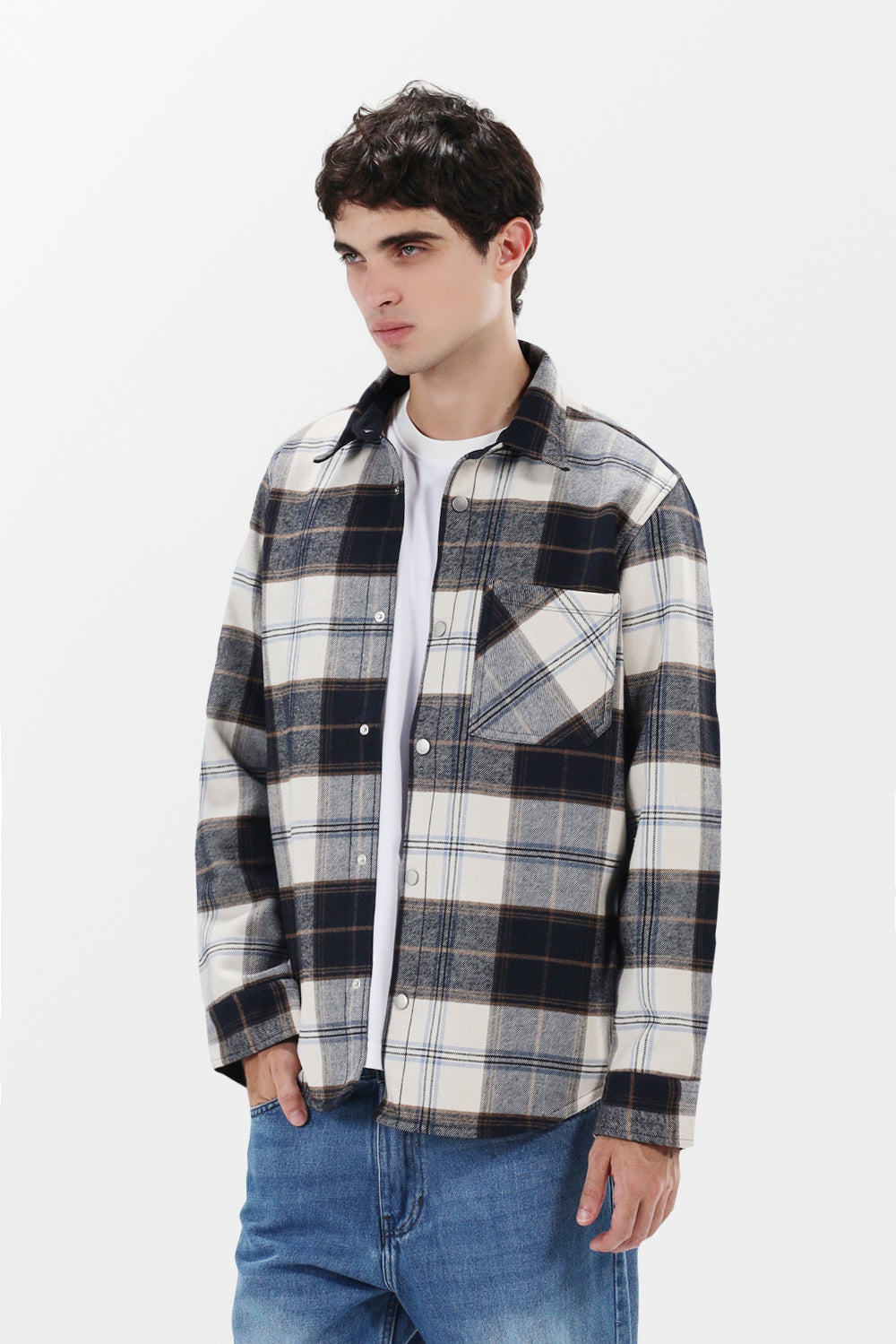 Checked Over Size Shirt