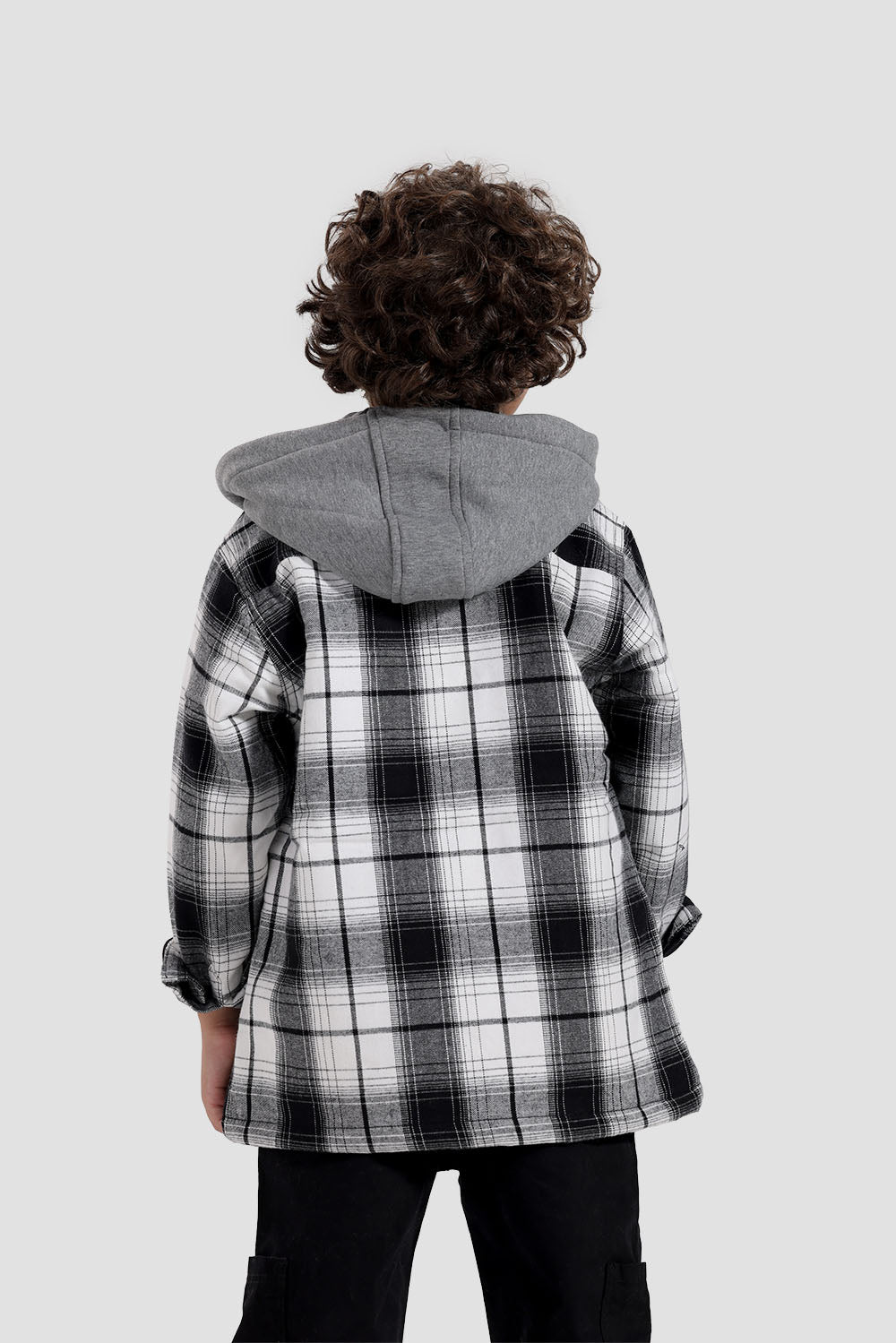 black checked over size shirt jacket