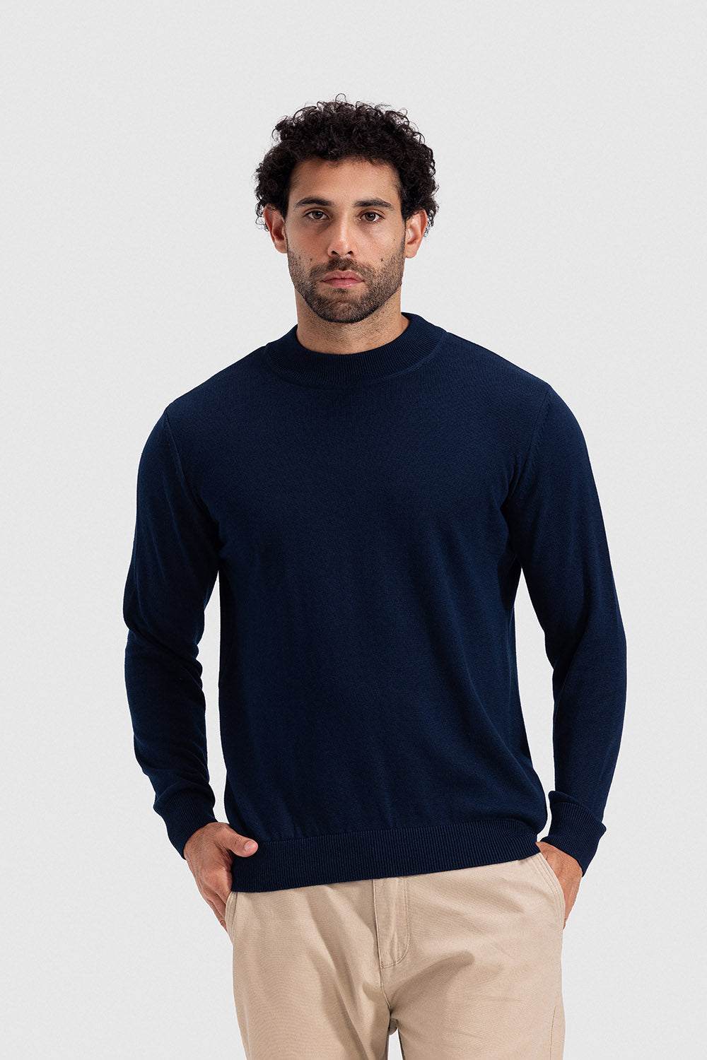 high neck pullover
