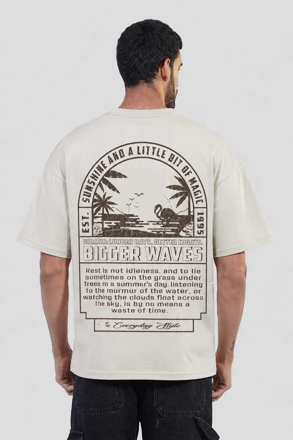 Crew Neck Over Size Printed T-shirt