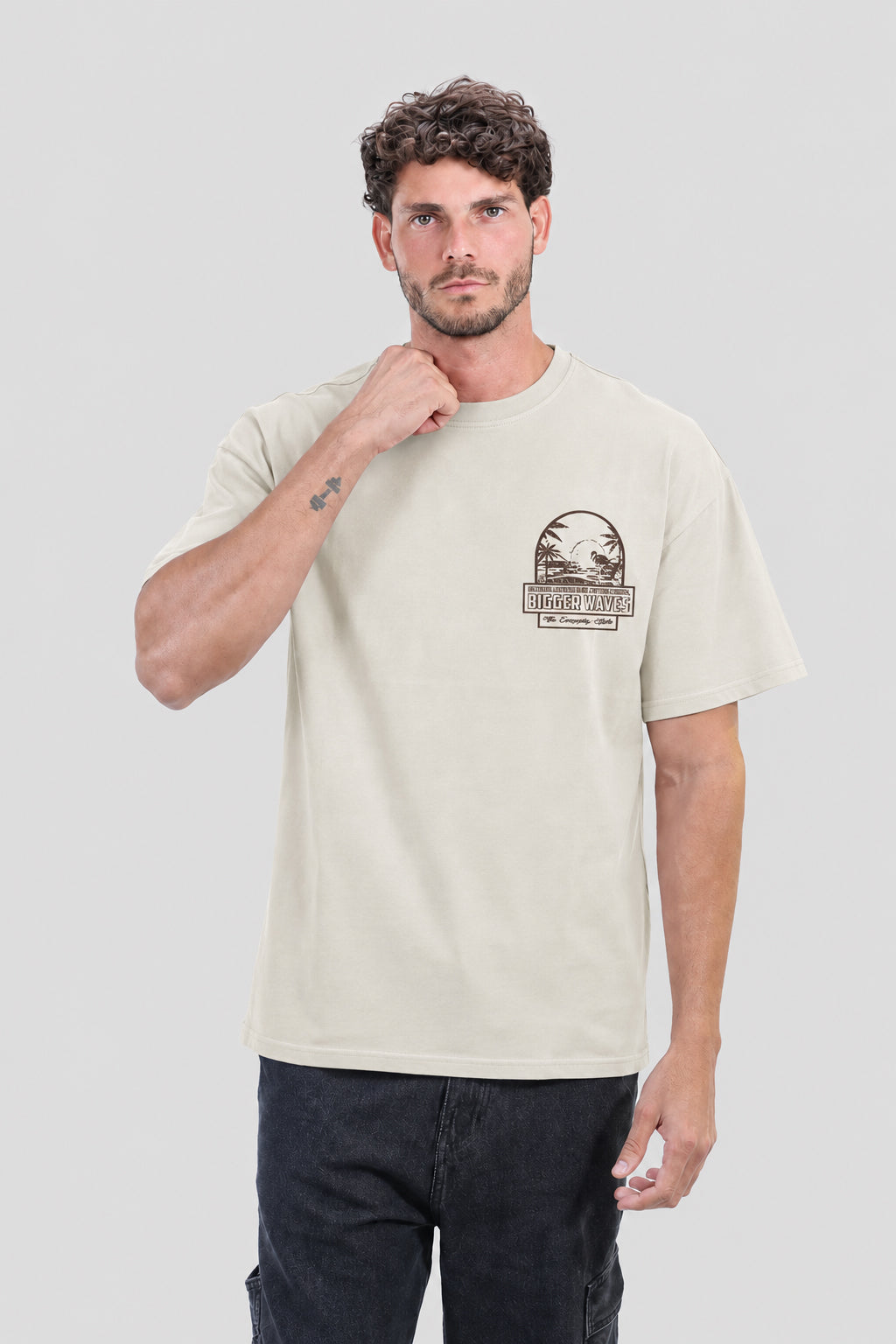 Crew Neck Over Size Printed T-shirt