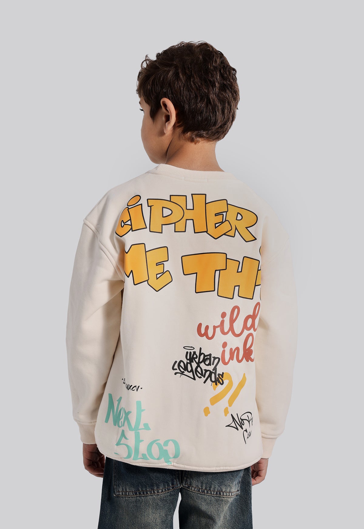 Kids Crew Neck Printed Sweatshirt