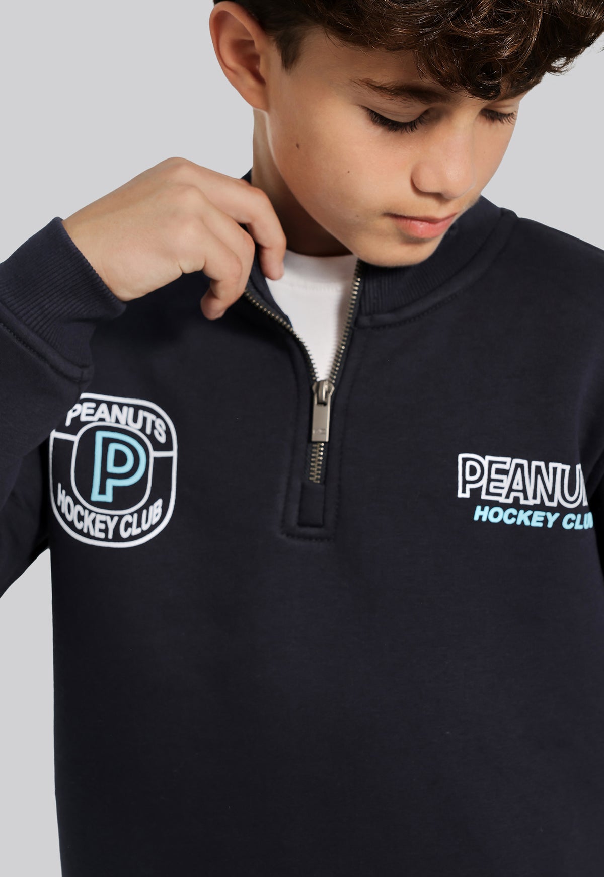 Kids Haif Zipper Printed Sweatshirt