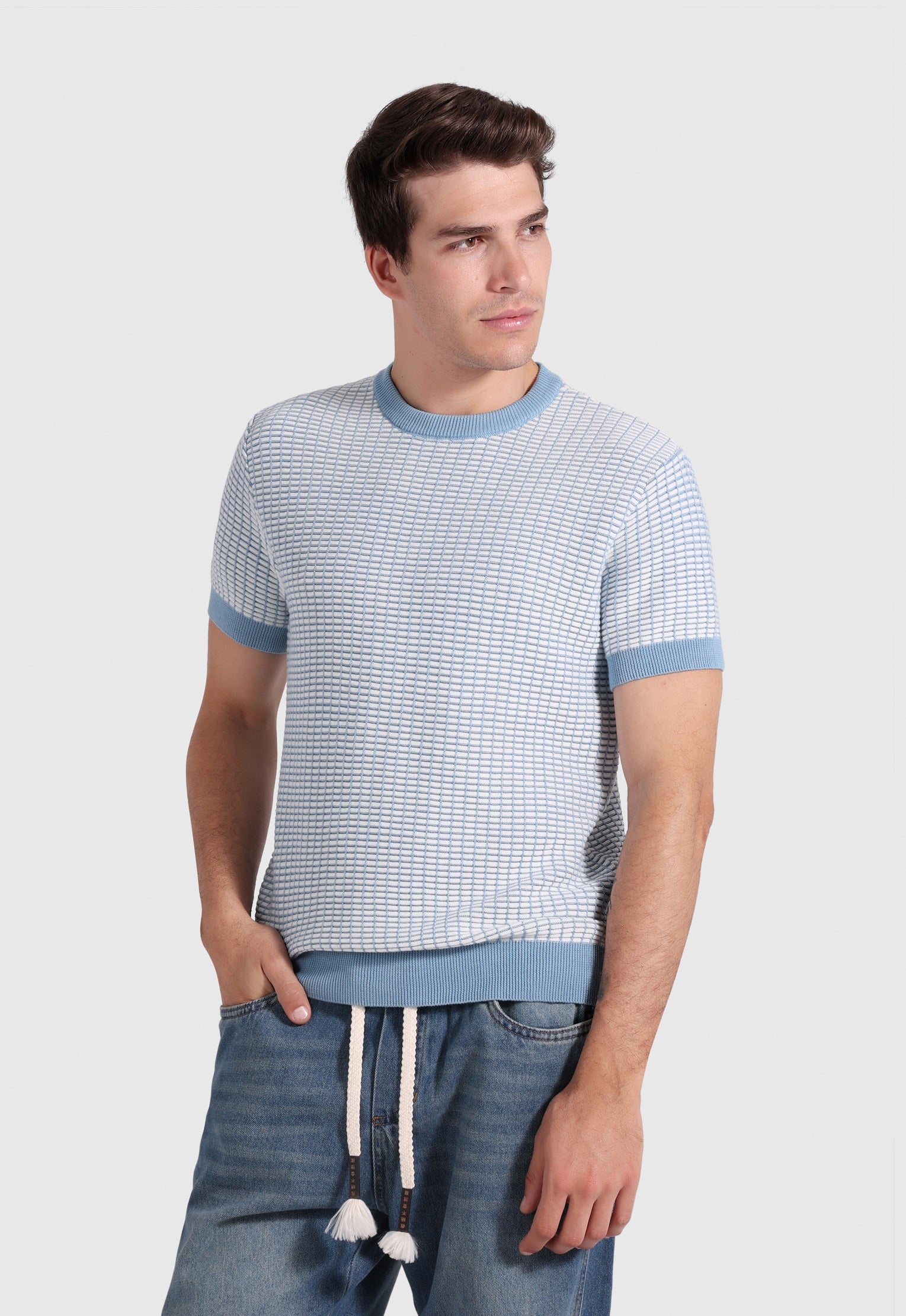 Crew Neck Knitted T-Shirt