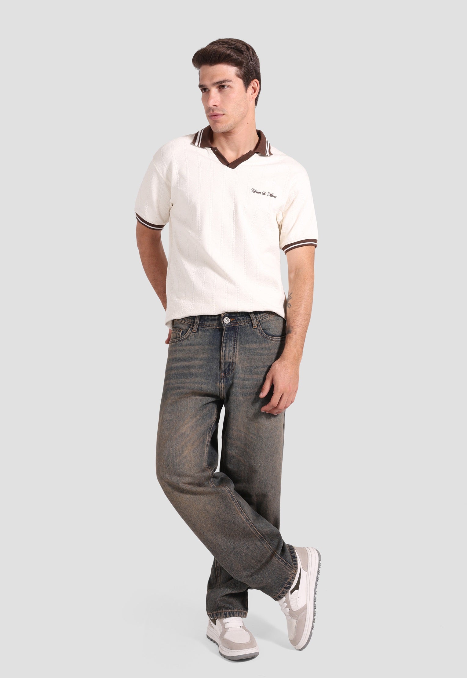 café johnny collar polo shirt