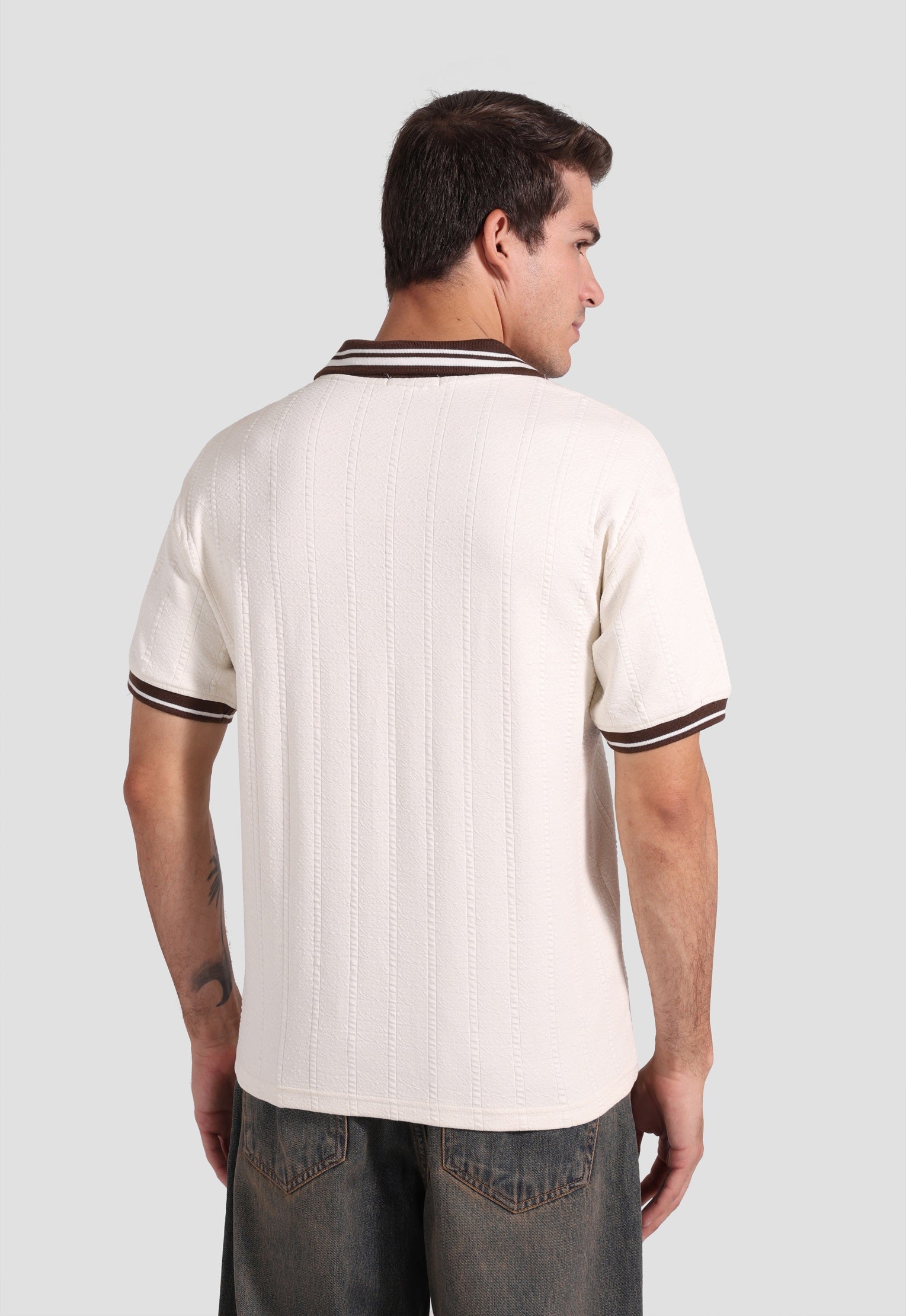 café johnny collar polo shirt
