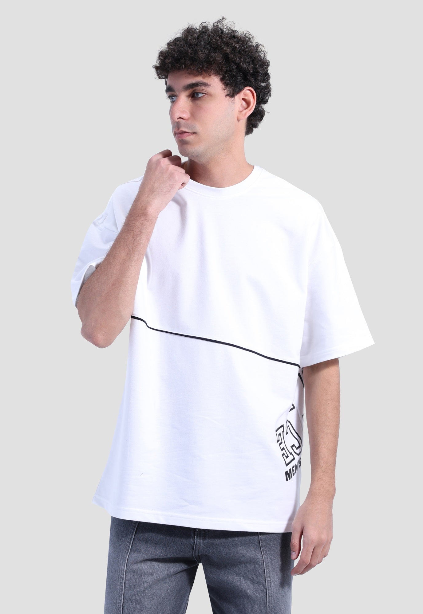 Crew Neck Over Size Printed T-shirt