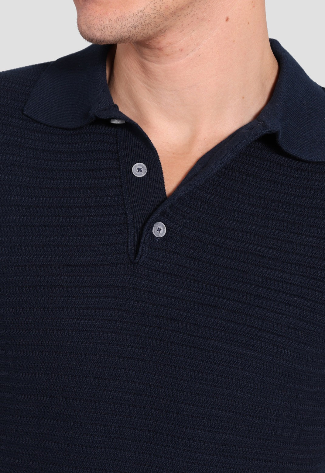 navy knitted polo
