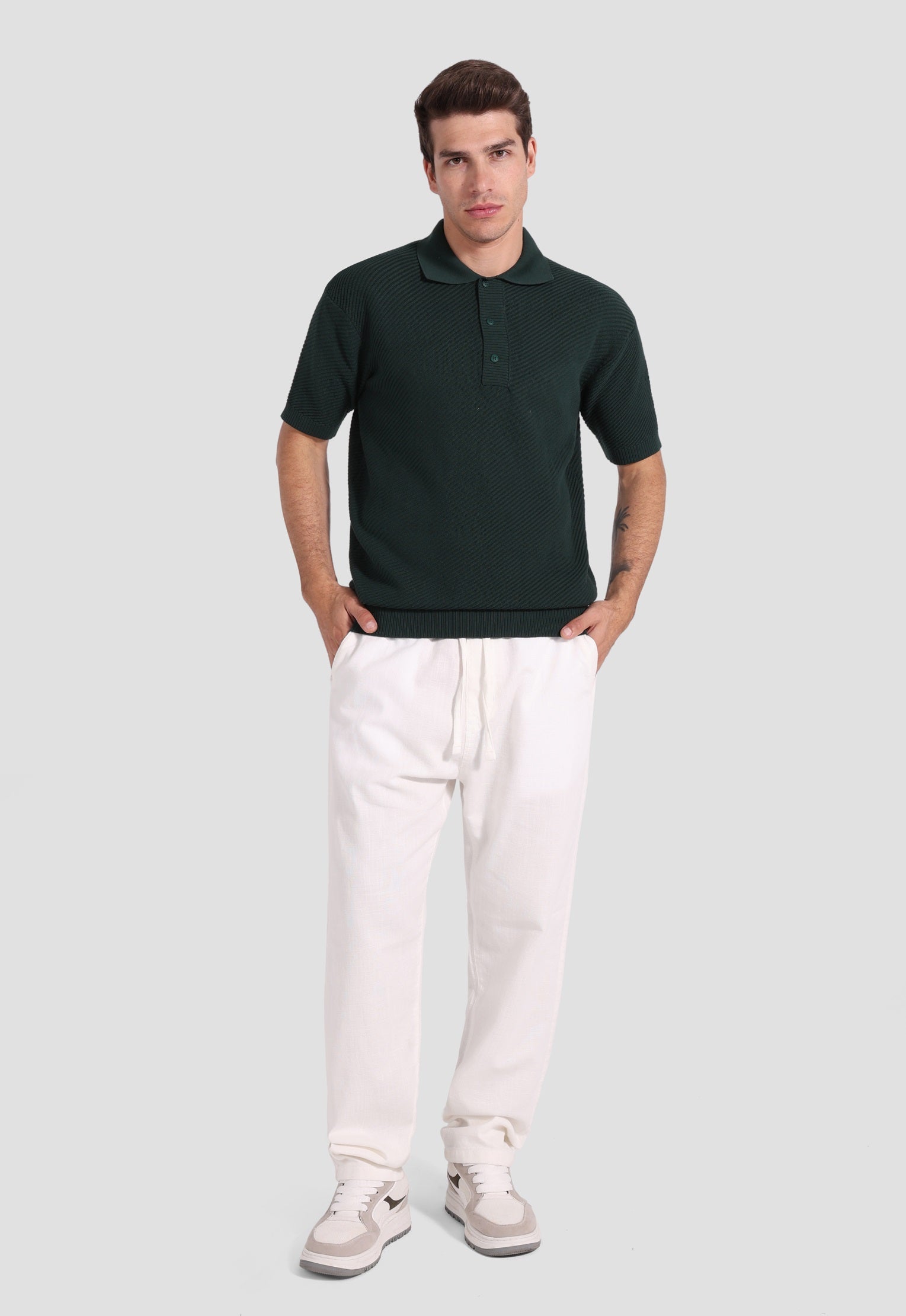 Over Size Knitted Polo Shirt