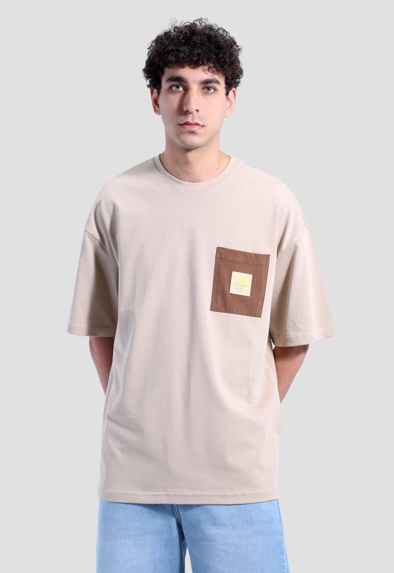 Crew Neck Over Size Printed T-shirt
