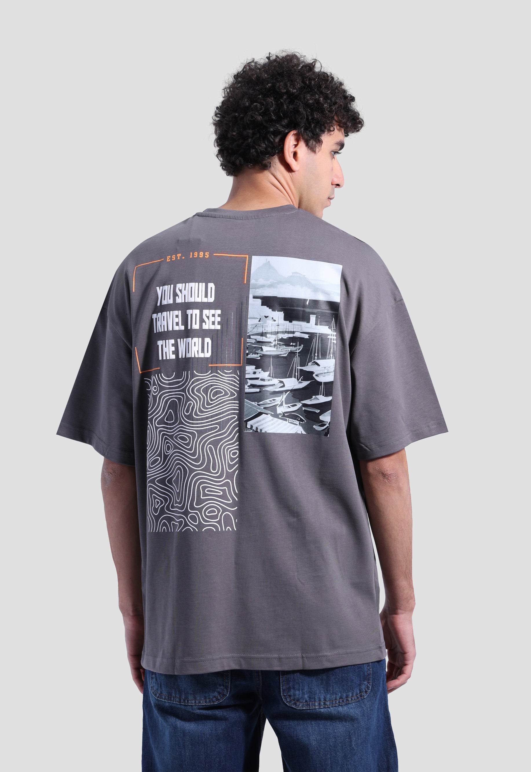 Crew Neck Over Size Printed T-shirt