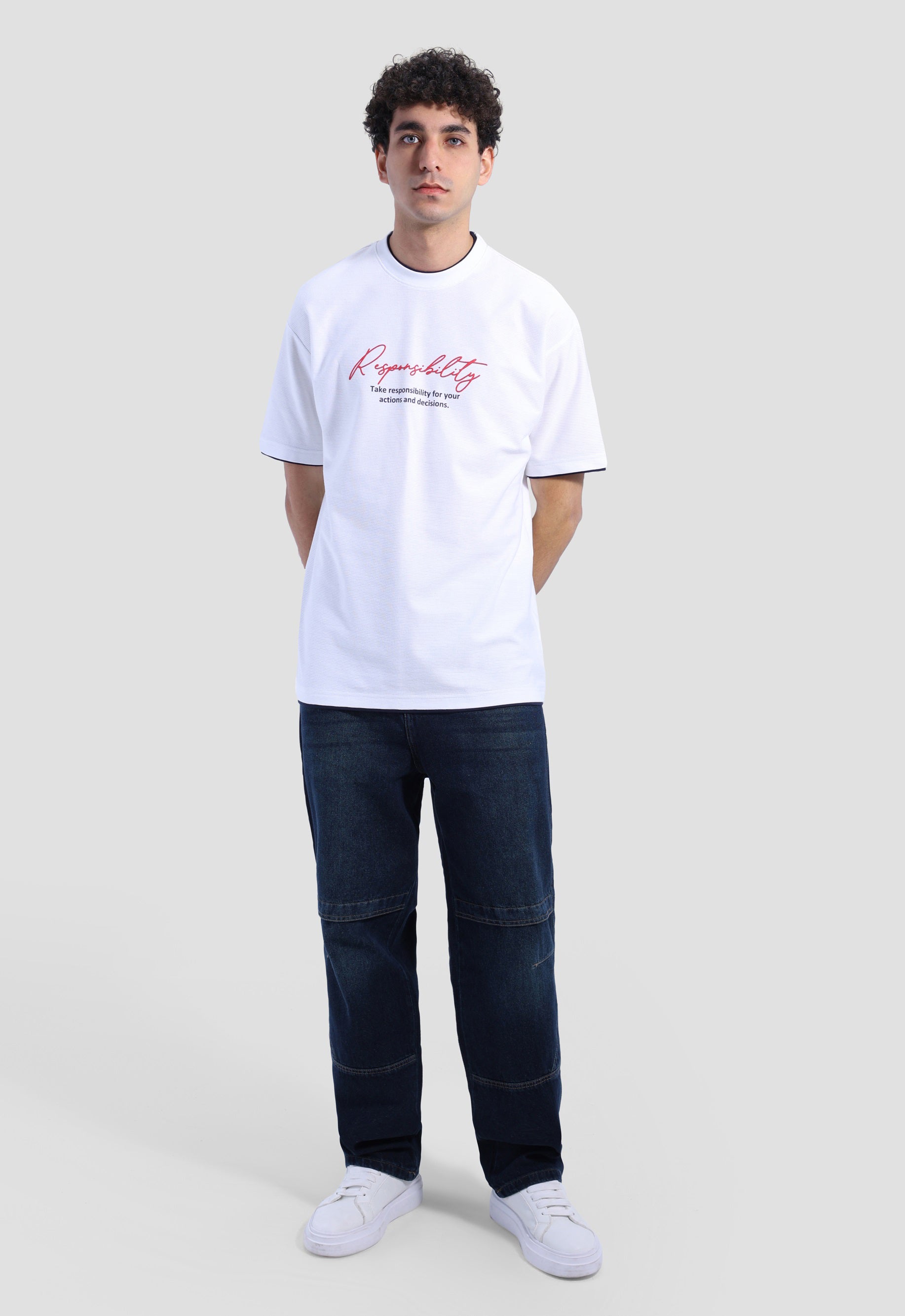 Crew Neck Over Size Printed T-shirt