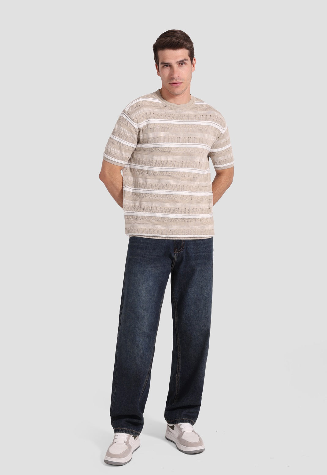 bige crew neck knitted t-shirt