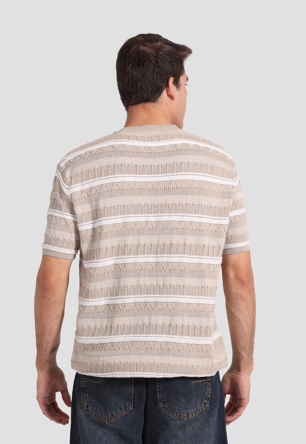 bige crew neck knitted t-shirt