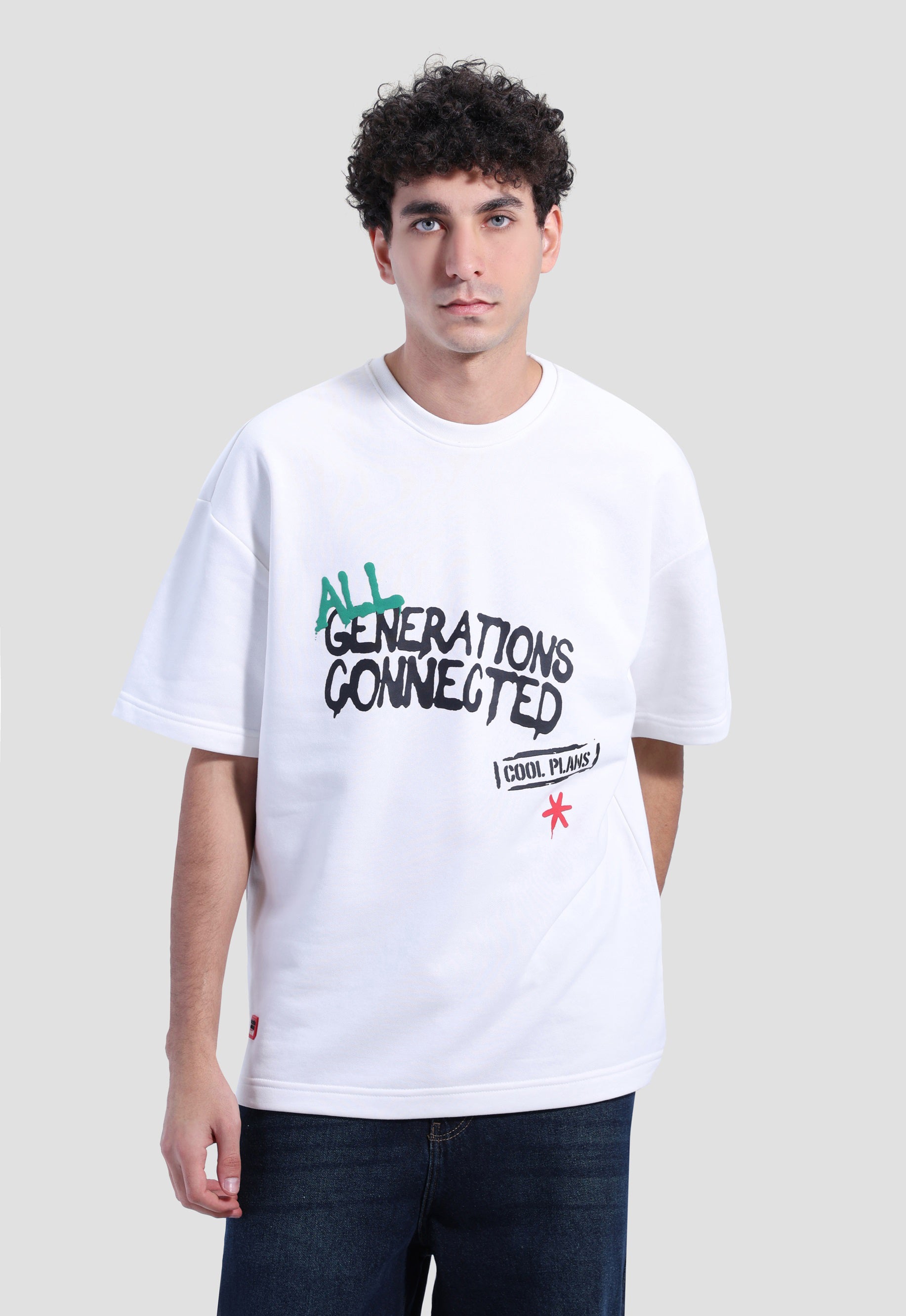 Crew Neck Over Size Printed T-shirt