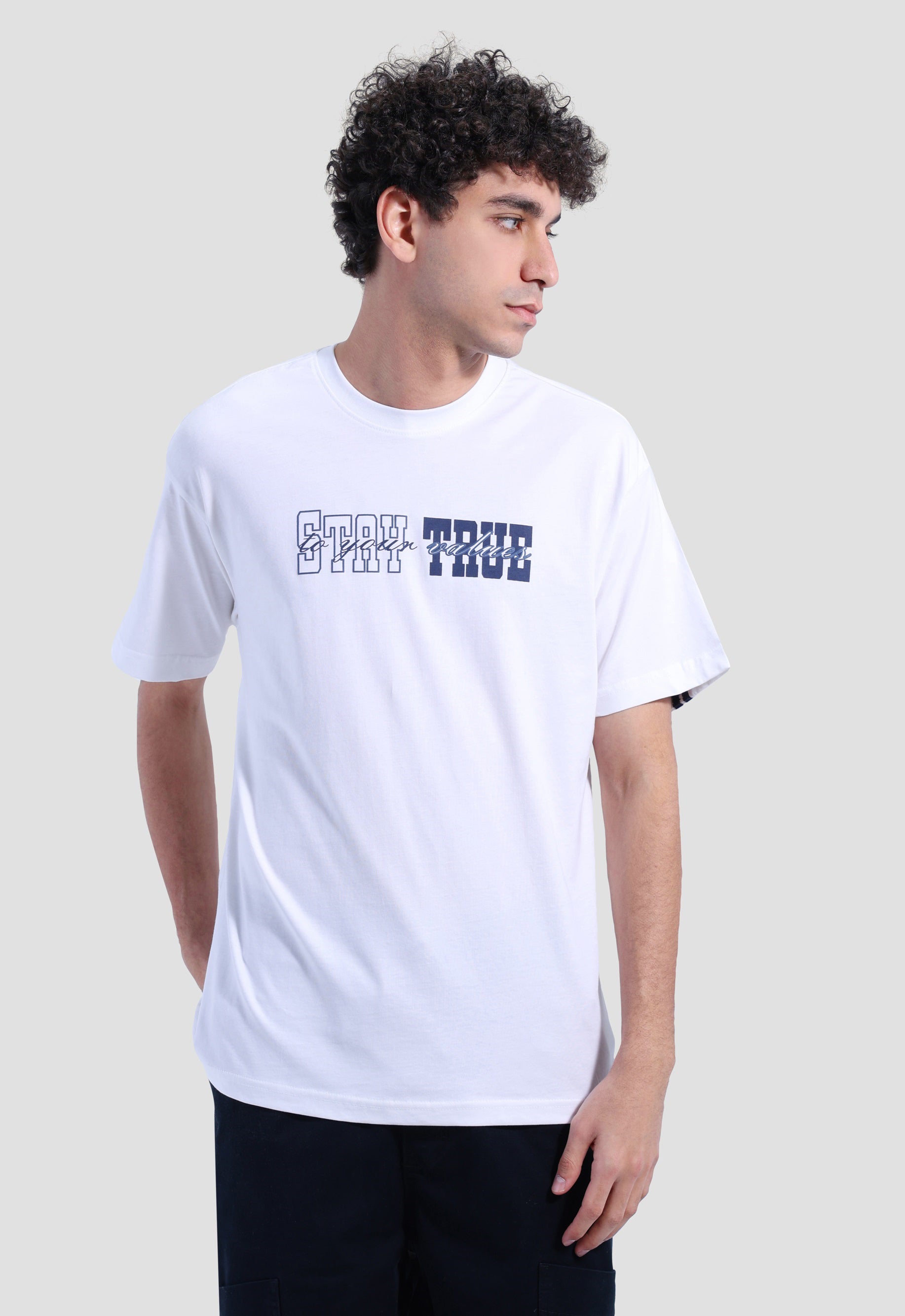 Crew Neck Over Size Printed T-shirt