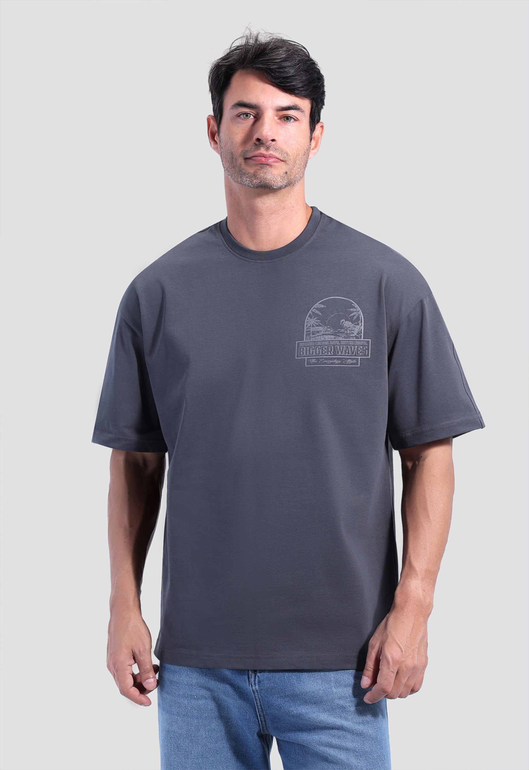 Crew Neck Over Size Printed T-shirt