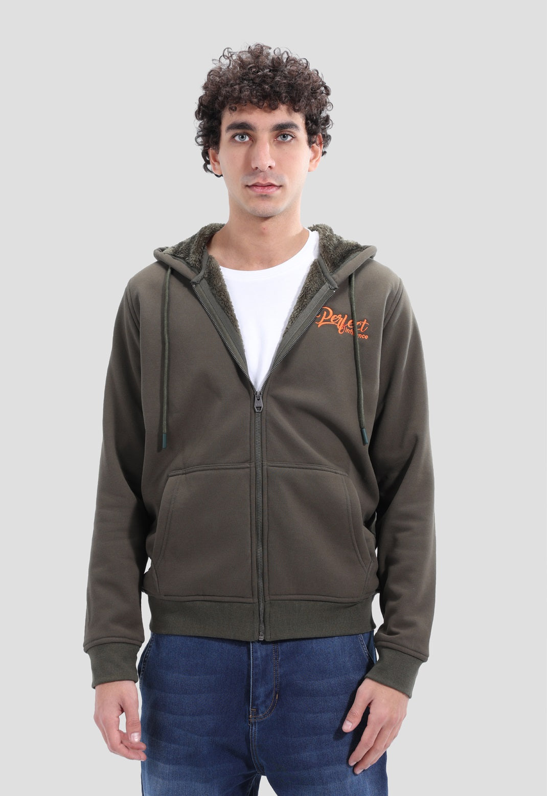 Full Zipper Printed Sweatshirt