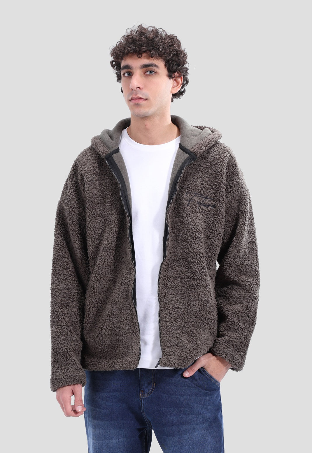 Full Zipper fur Sweatshirt