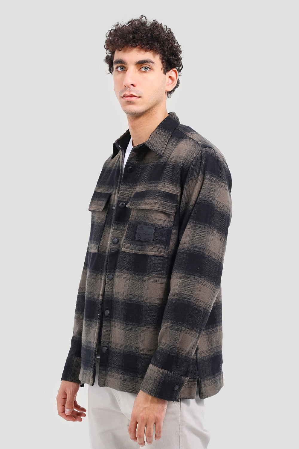 Checked Over Size Shirt