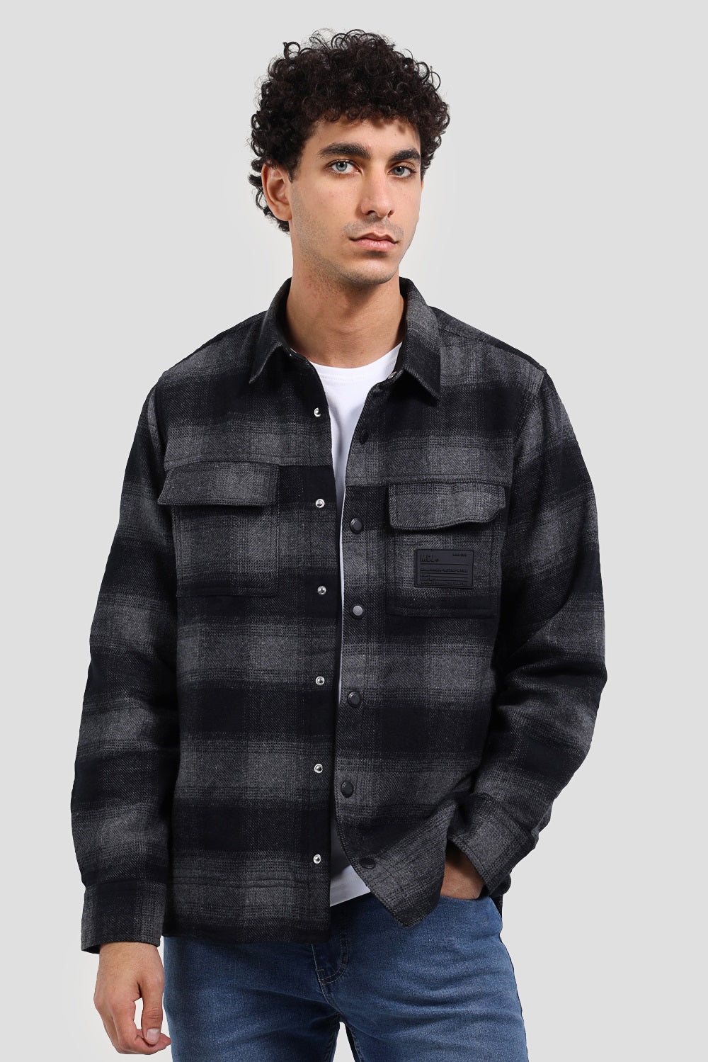 Checked Over Size Shirt