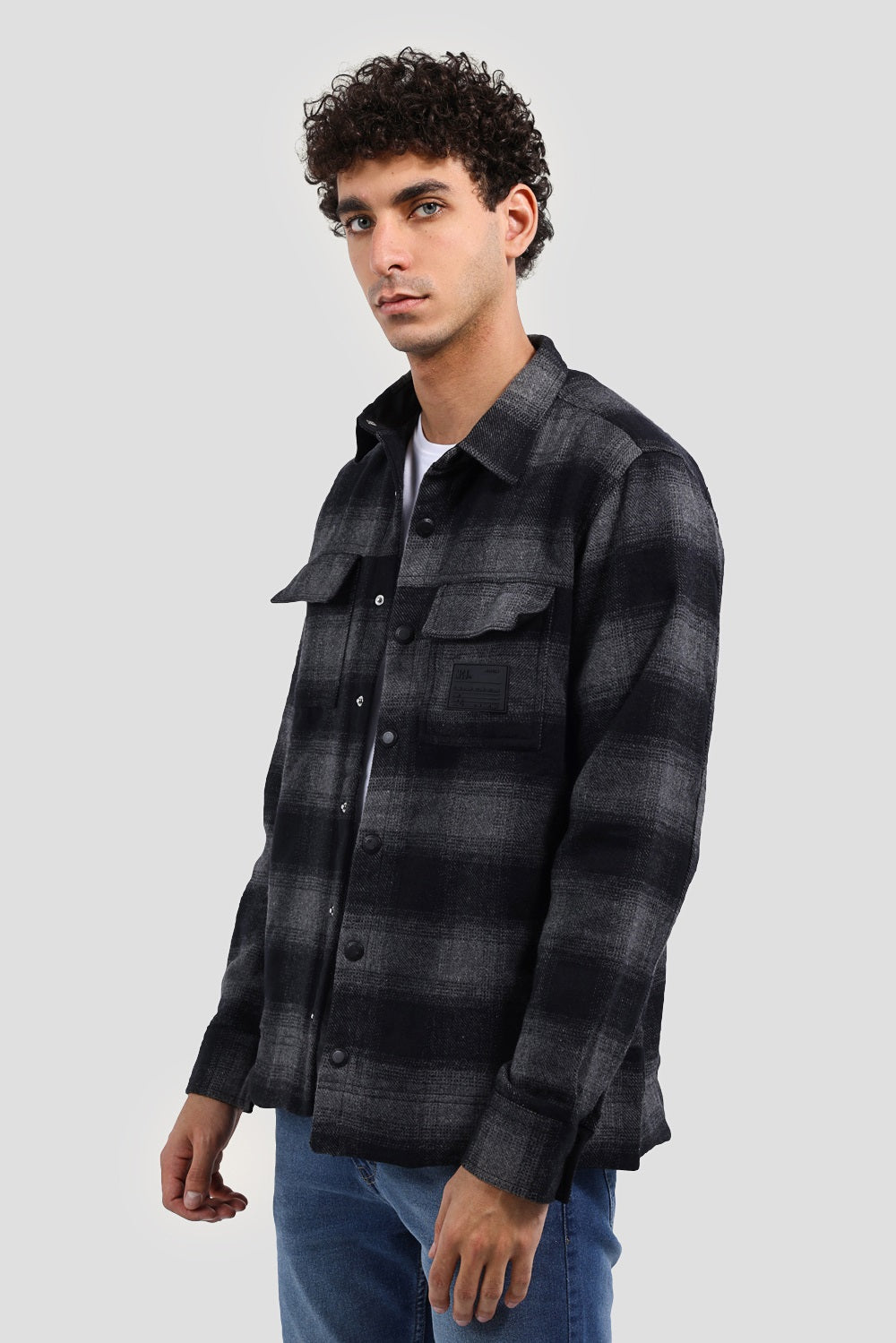 Checked Over Size Shirt