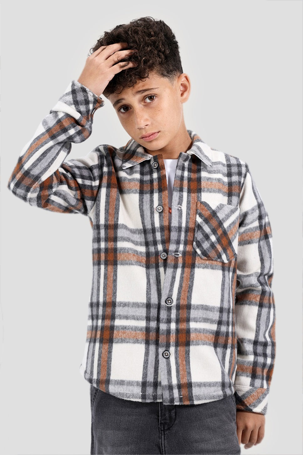 Checked Over Size Shirt