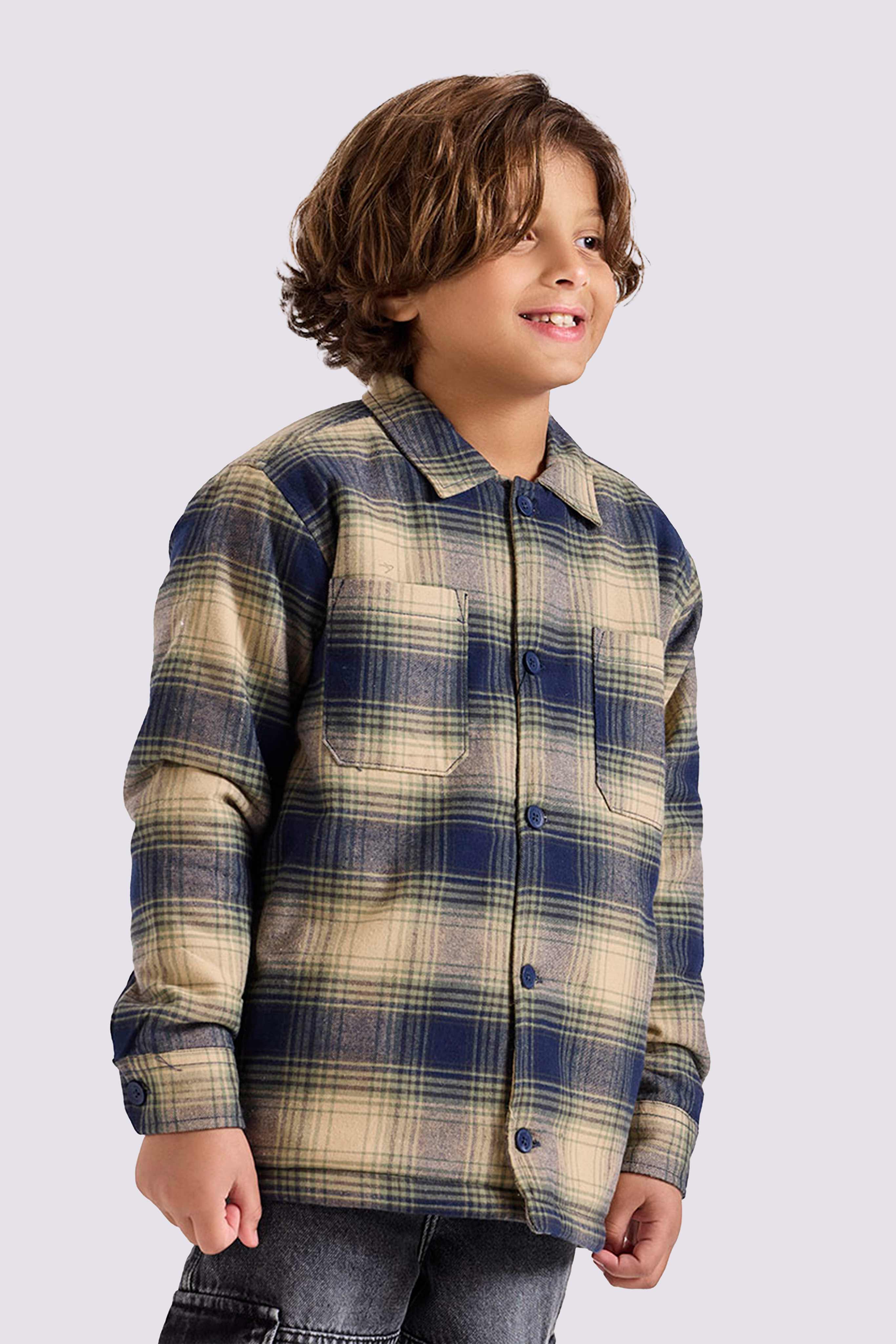black checked over size shirt jacket