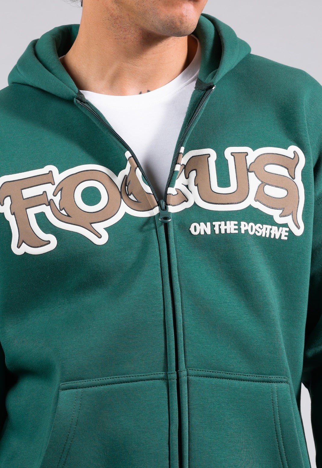 Full Zipper Printed Sweatshirt