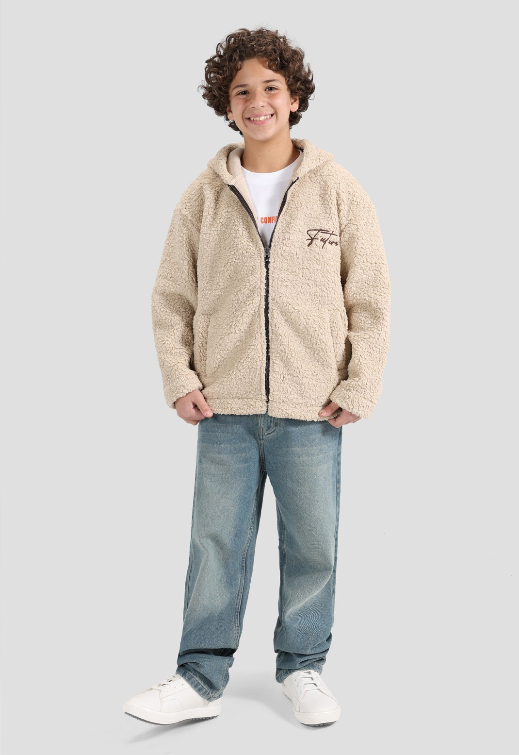 Full Zipper fur Sweatshirt