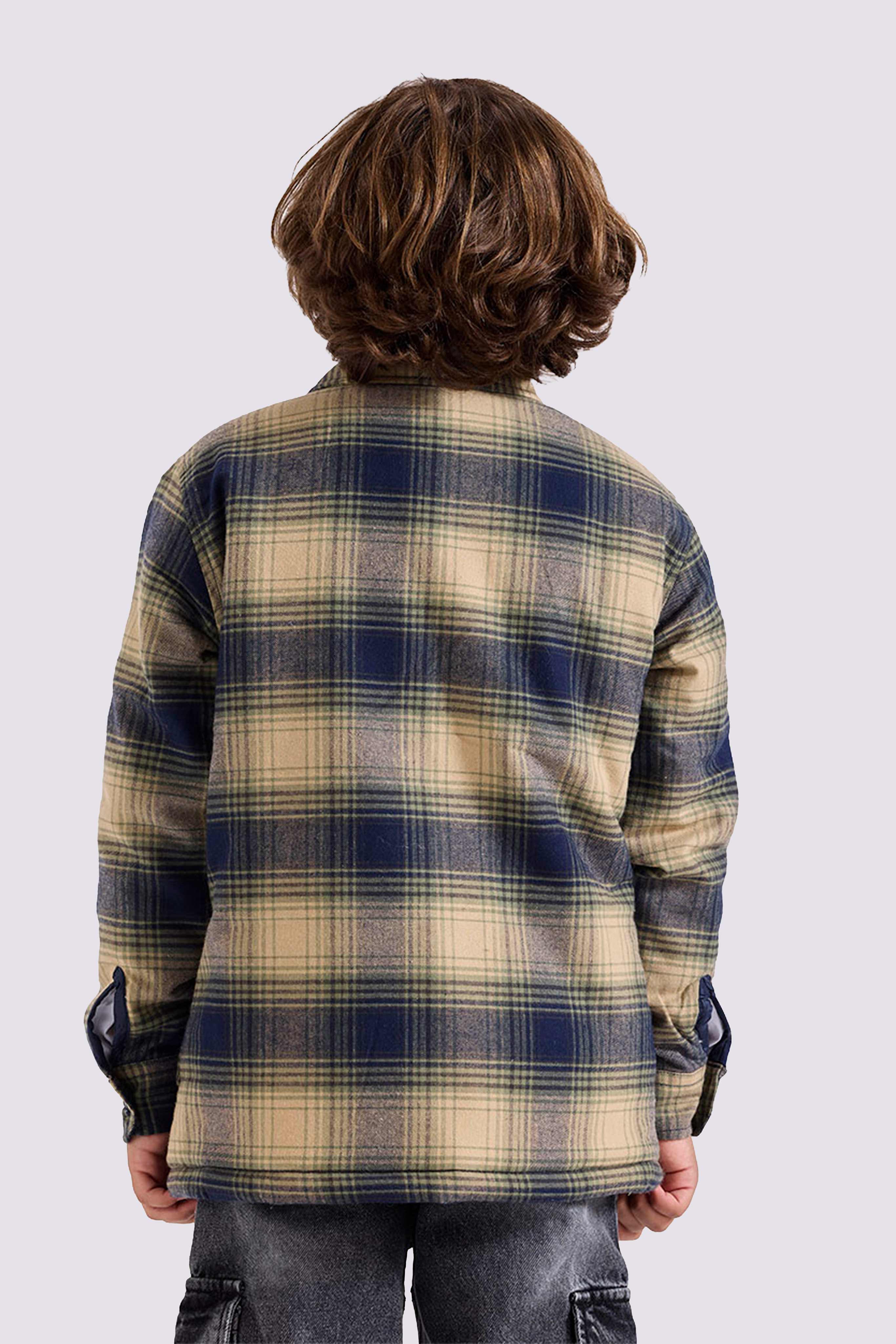 black checked over size shirt jacket