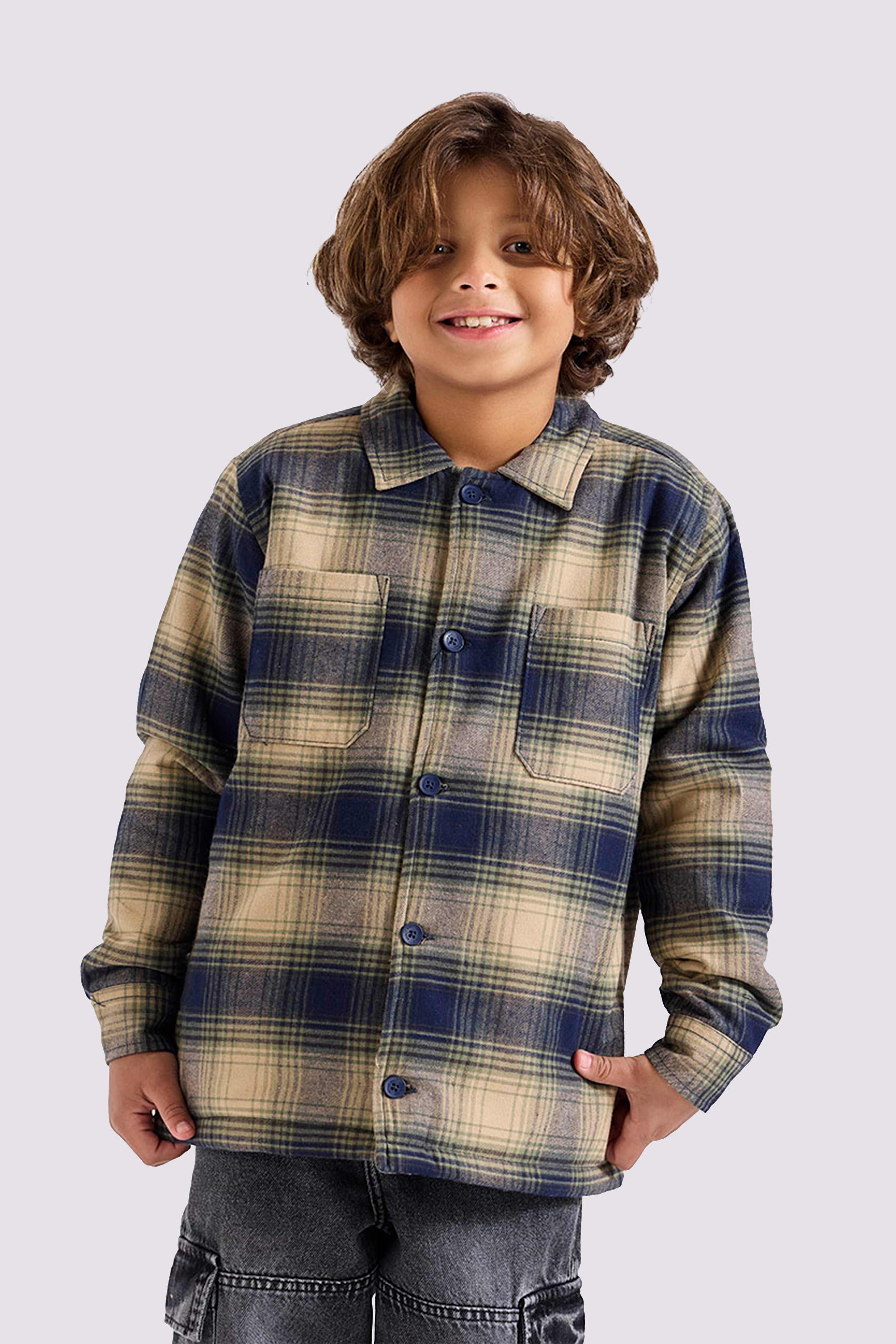 black checked over size shirt jacket