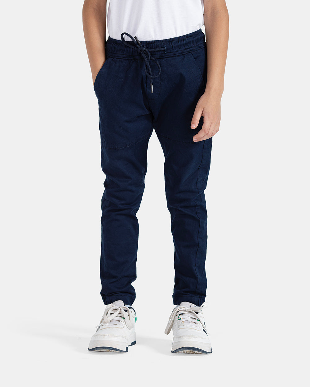 navy gabardine jogger pants