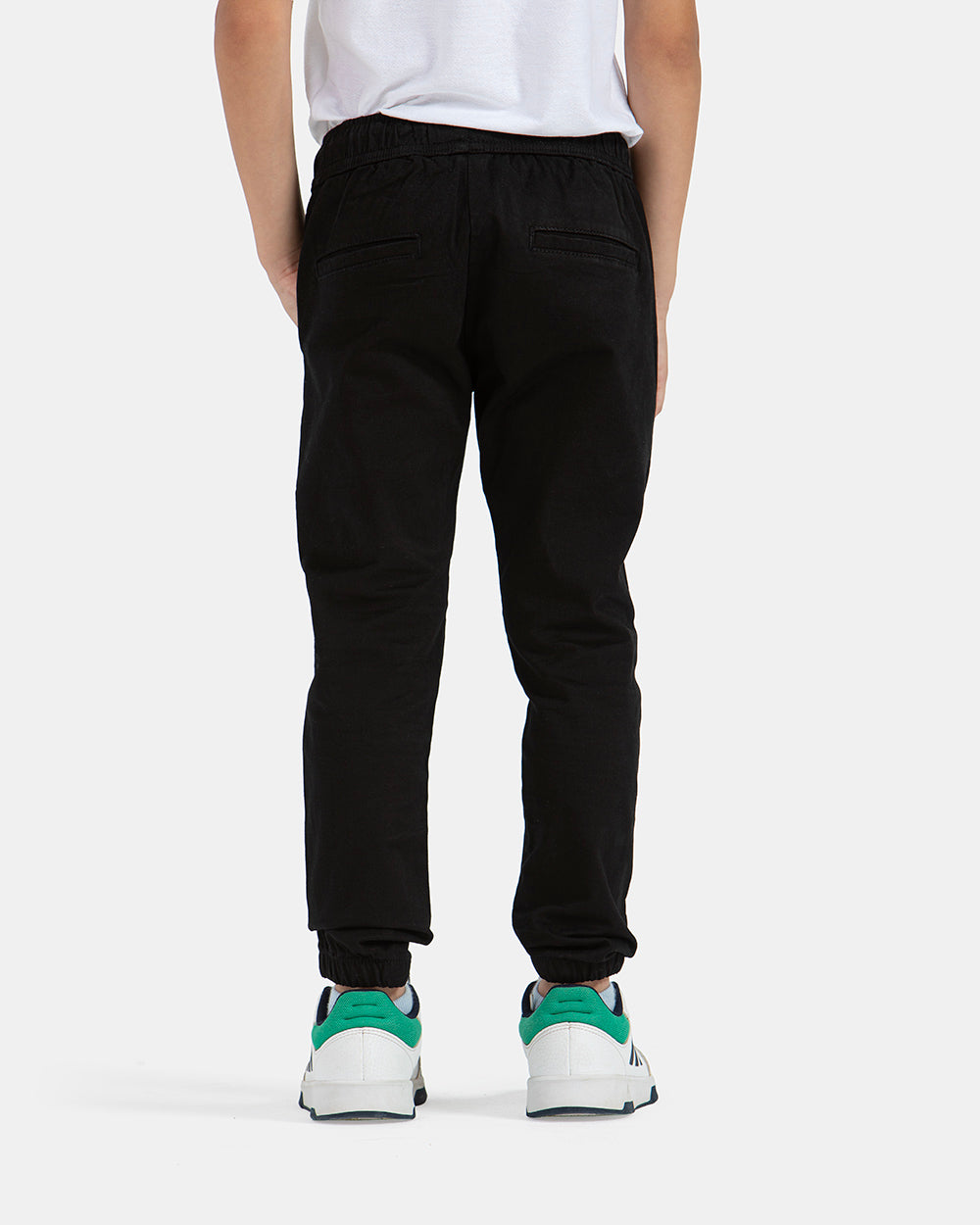Black Gabardine Jogger Pants