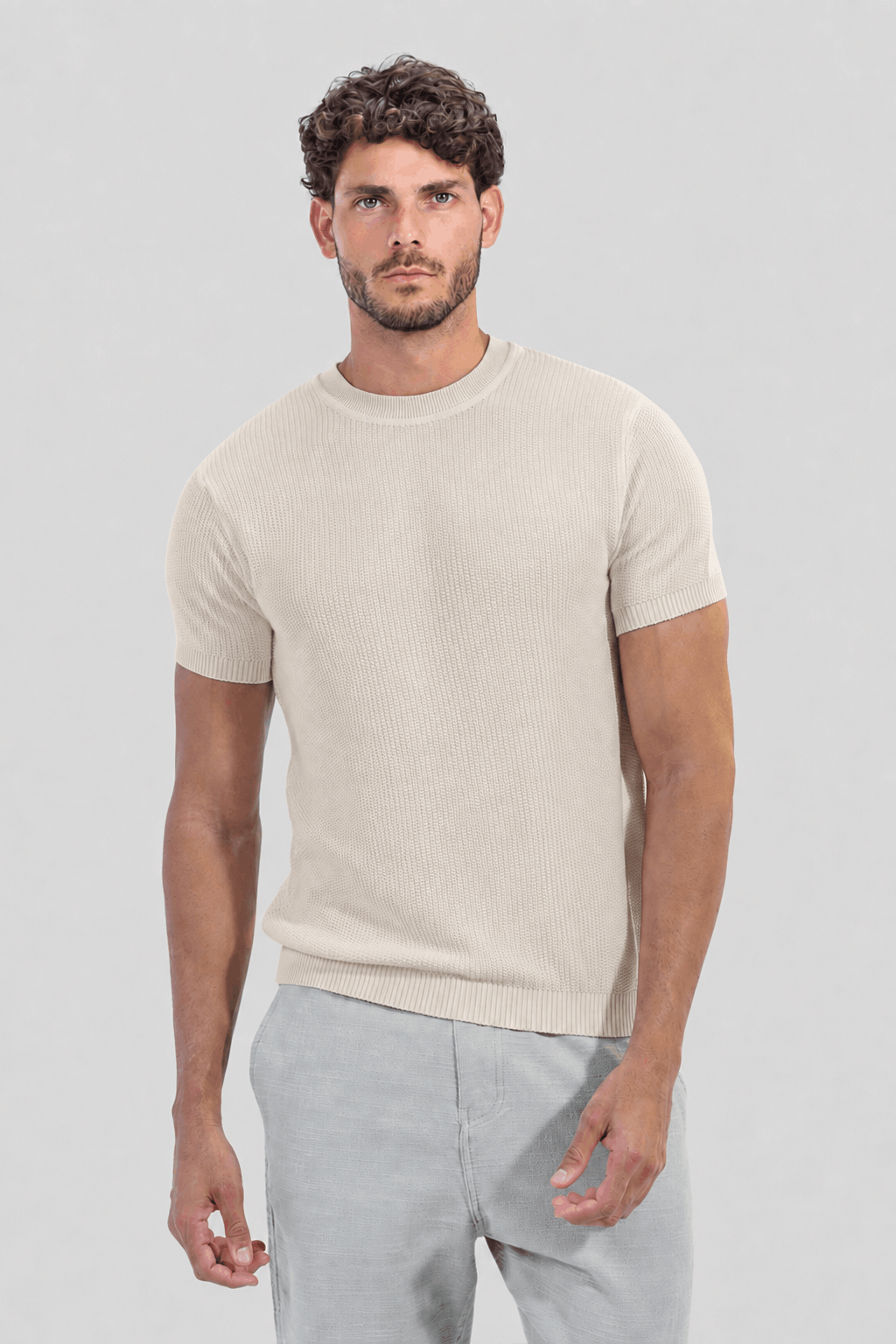 Knitted Crew Neck T-Shirt