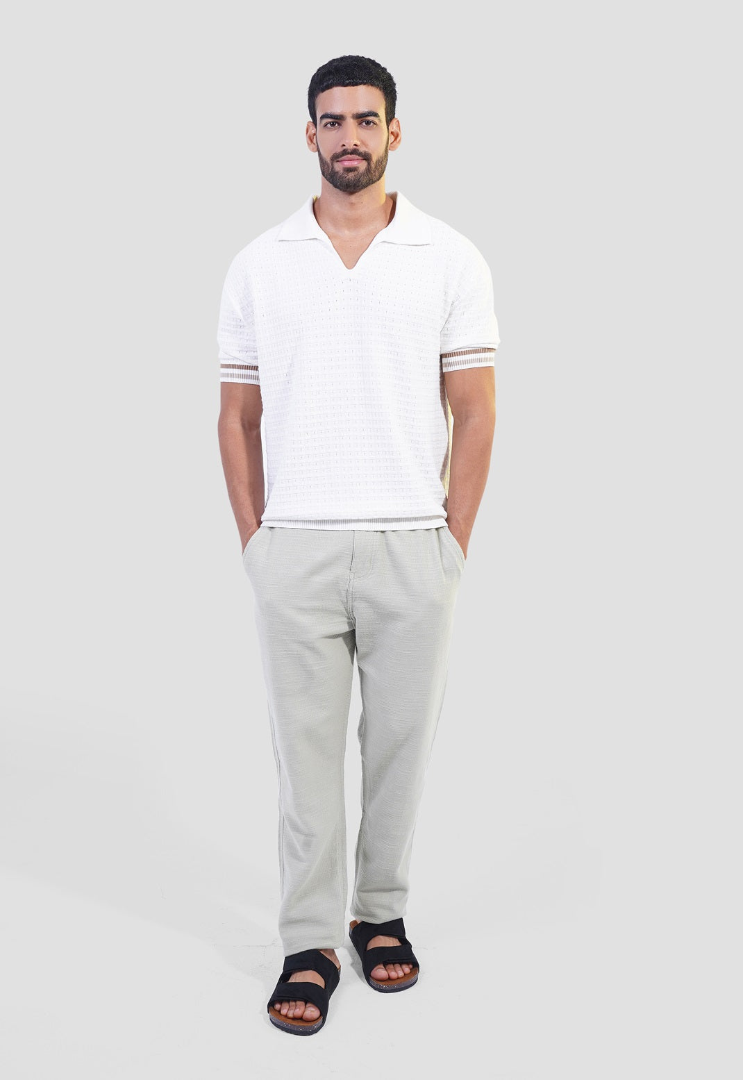 Knitted Over Size Polo Shirt