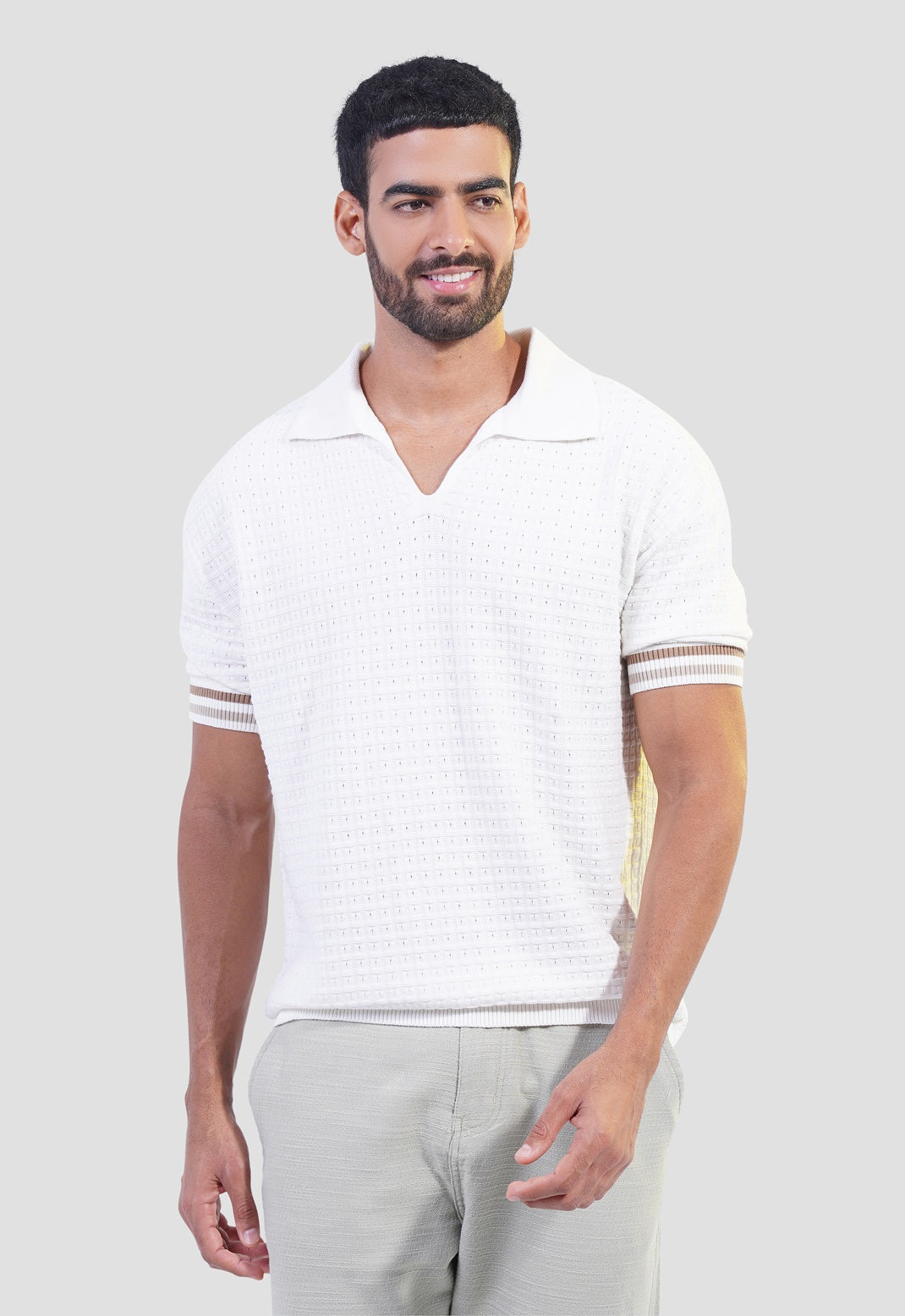 Knitted Over Size Polo Shirt