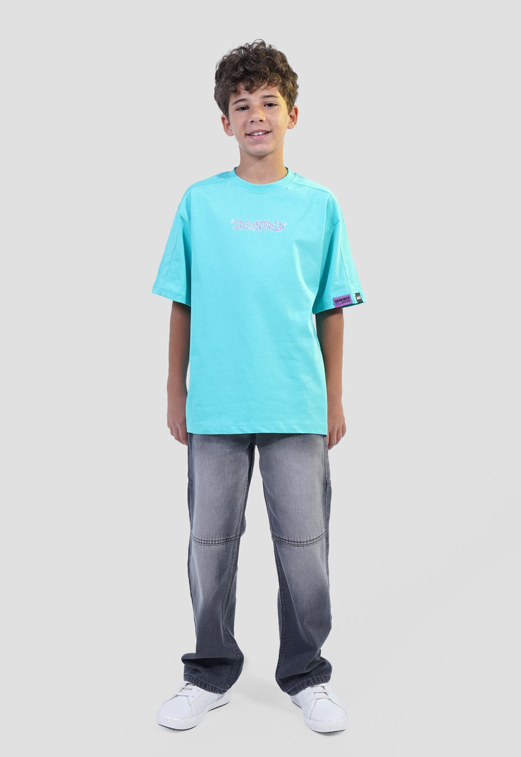 White Crew Neck Printed Tshirt