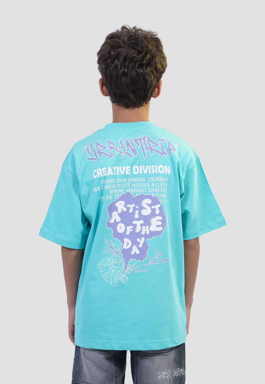 White Crew Neck Printed Tshirt