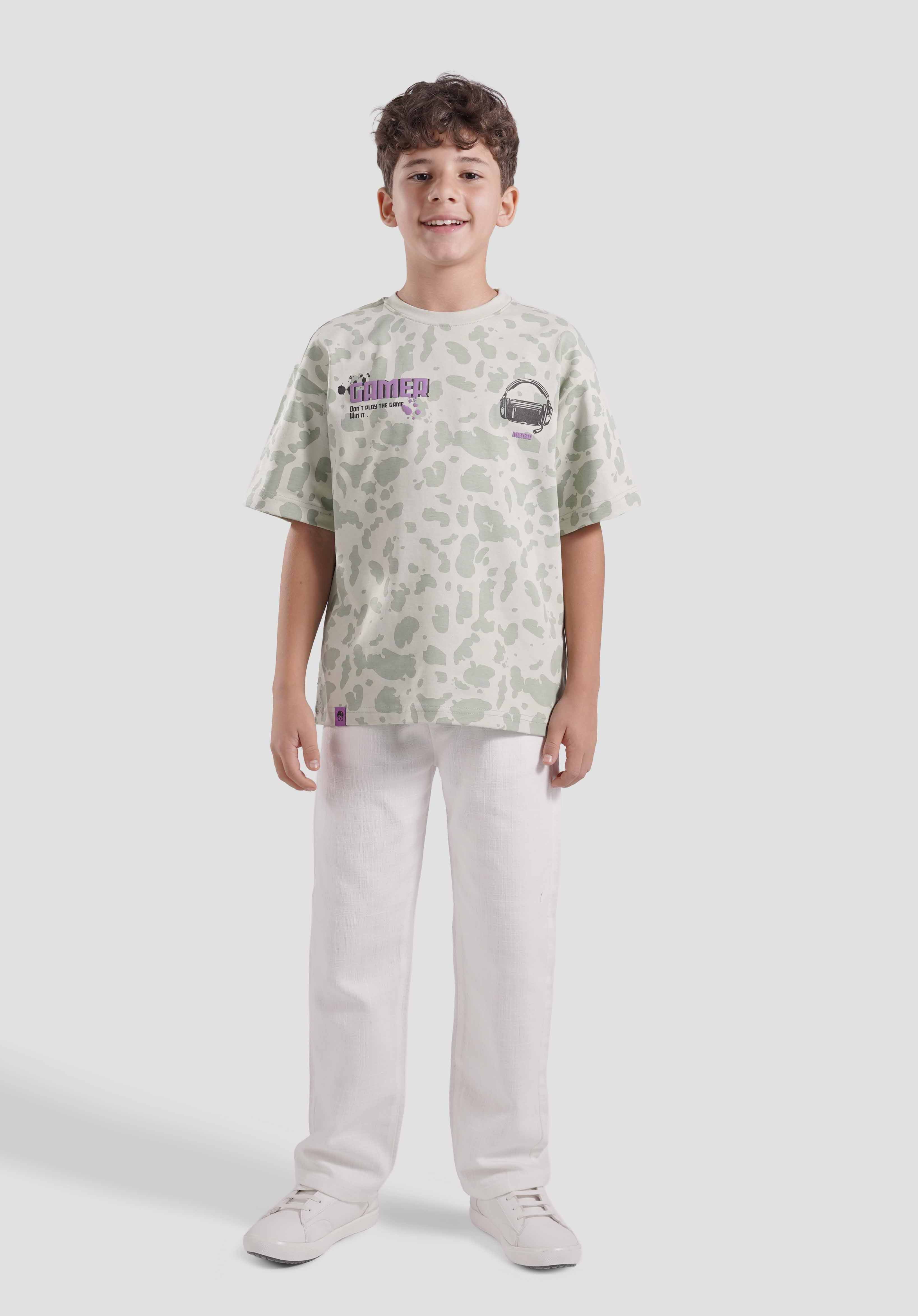 Crew Neck Over Size Printed T-Shirt