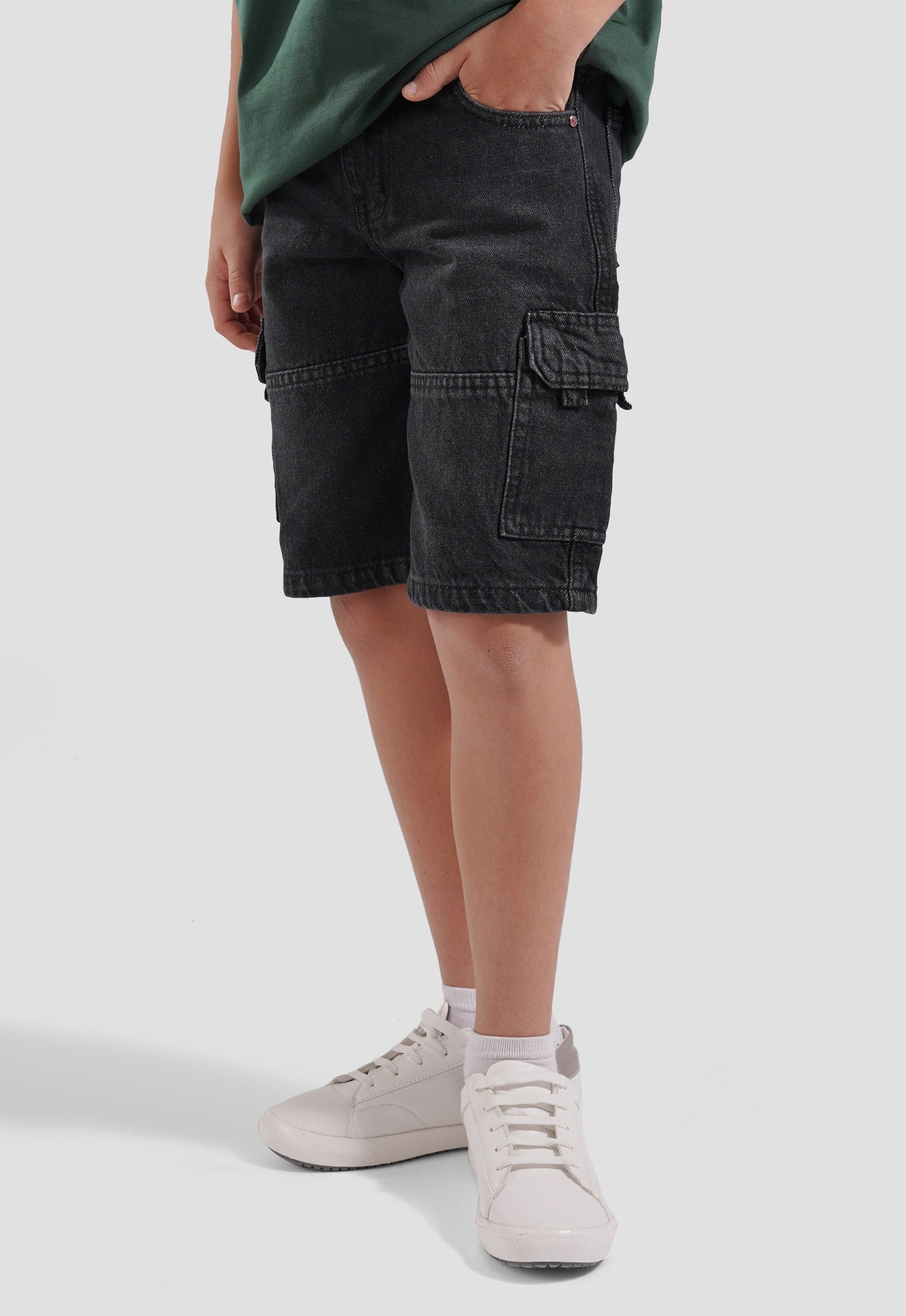 Kids Cargo Fit Denim Short