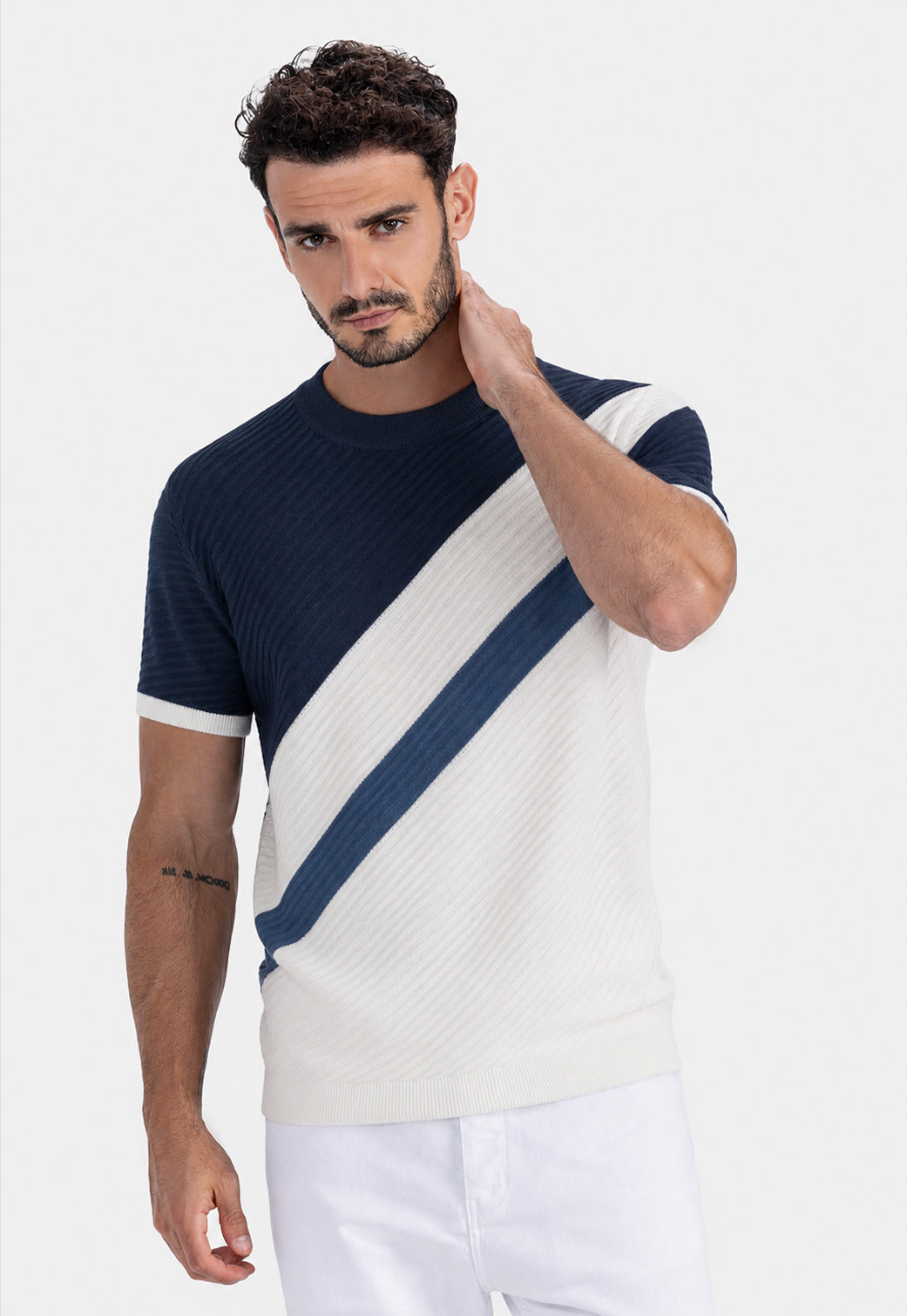 Crew Neck Knitted T-Shirt