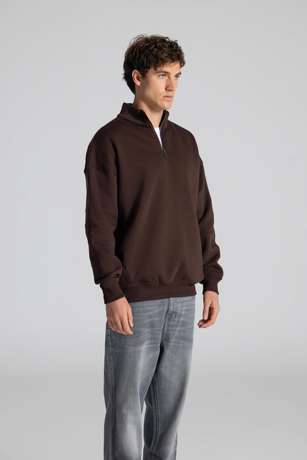 Basic Haif Zipper Sweatshirt