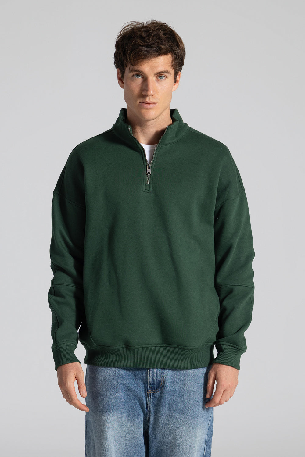 Basic Haif Zipper Sweatshirt