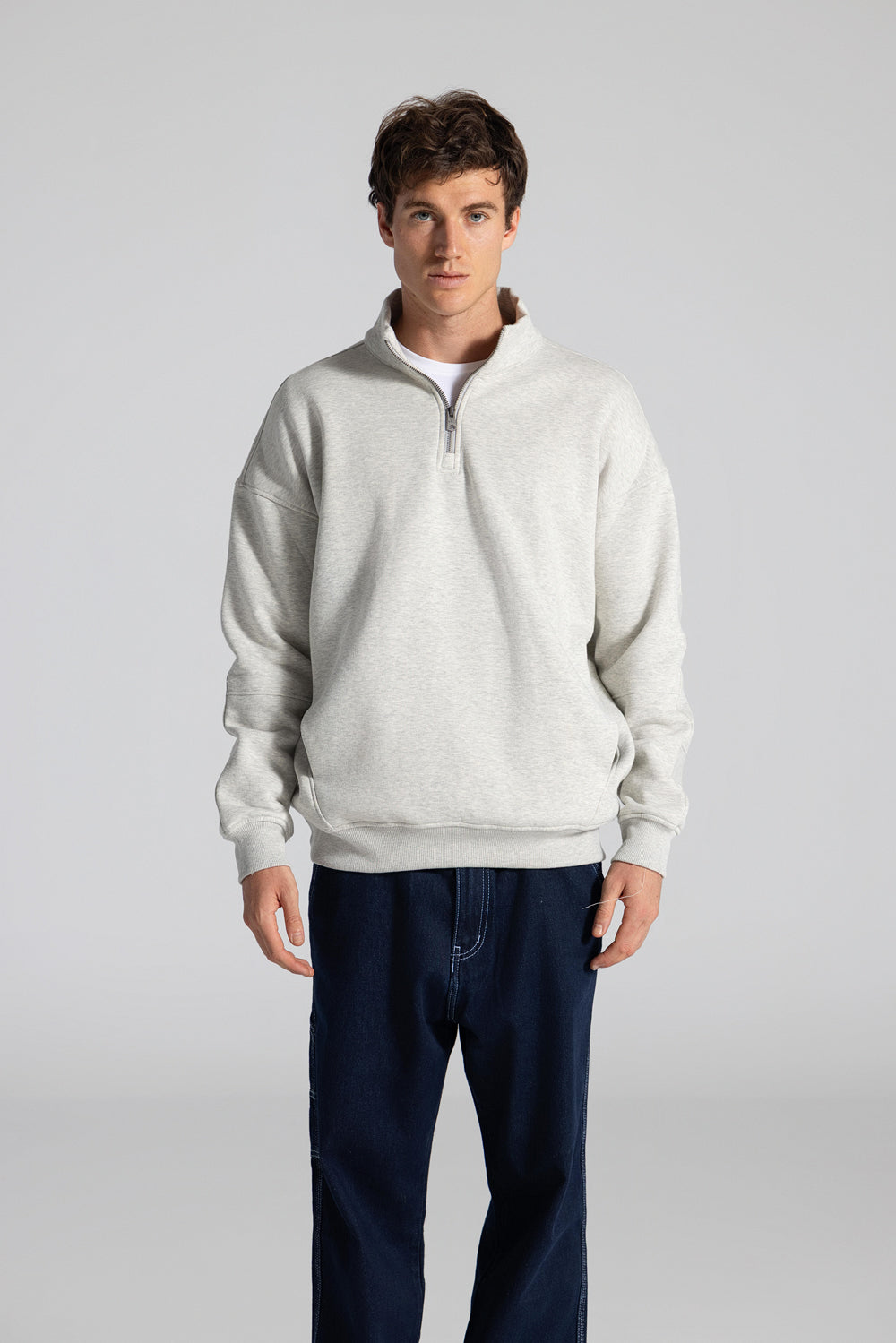 Basic Haif Zipper Sweatshirt