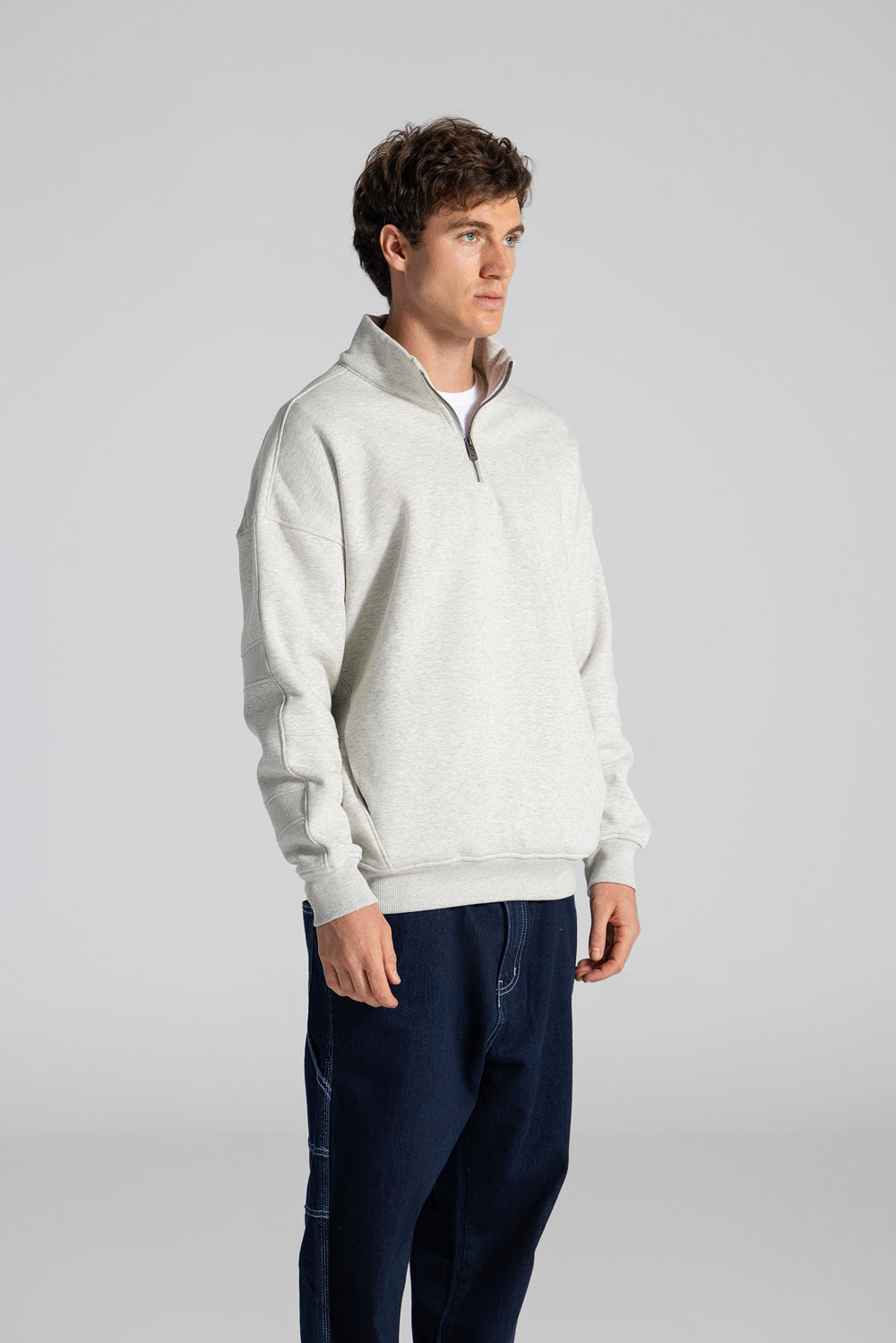 Basic Haif Zipper Sweatshirt