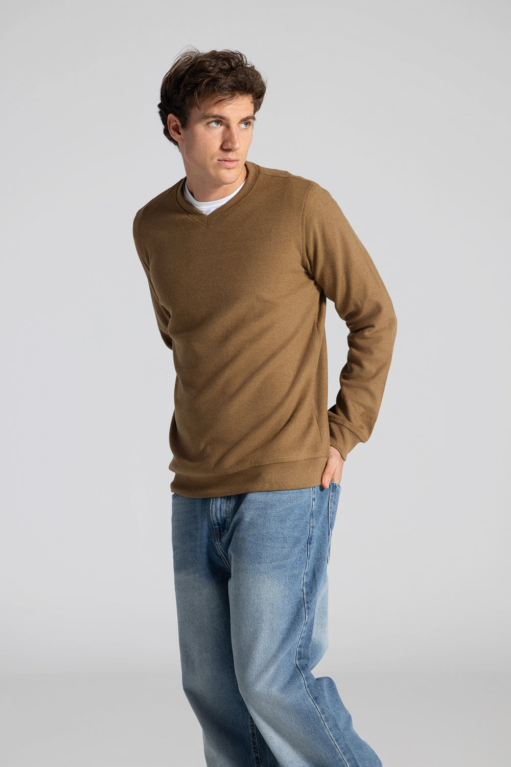 Basic V Neck Sweatshirt