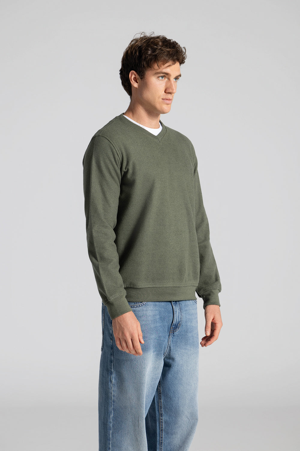 Basic V Neck Sweatshirt